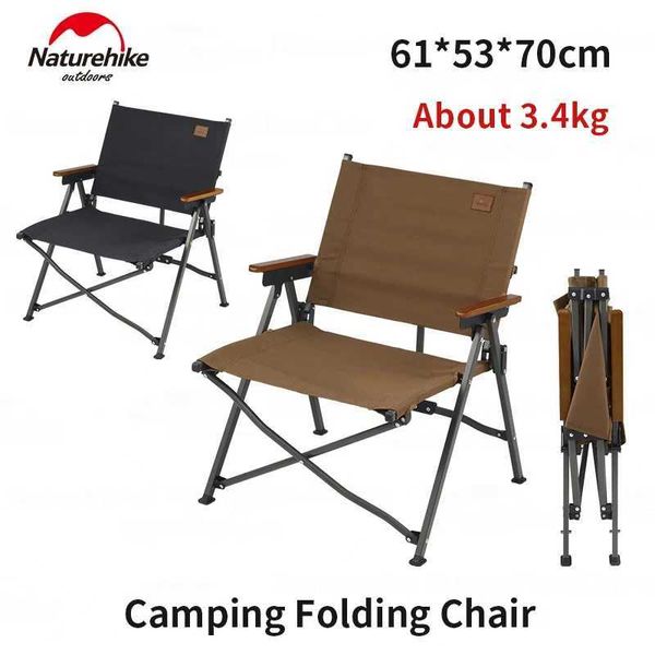 Camp Furniture Naturehike Camping Folding Chair Outdoor Fishing Portable Beach Kermit Aluminum Alloy Bearing 120kg Lightweight L04 H241121