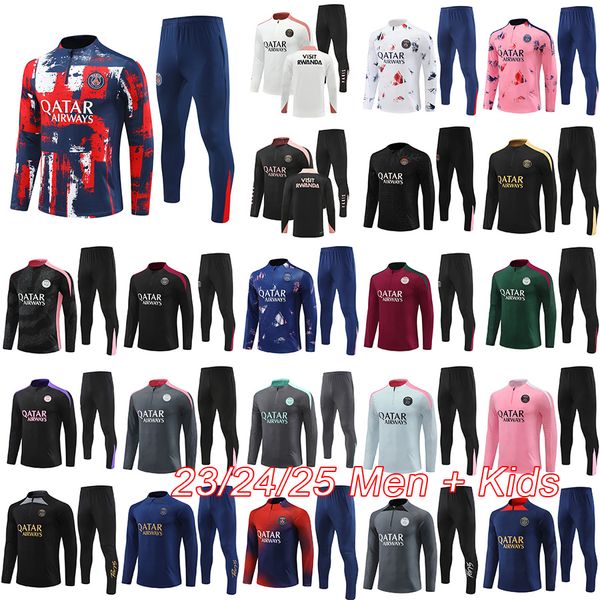 2024 2025 PSGes soccer tracksuit Paris training kit Men kids football kits 24 25 O.DEMBELE LEEKANG IN football tracksuits survetement foot c