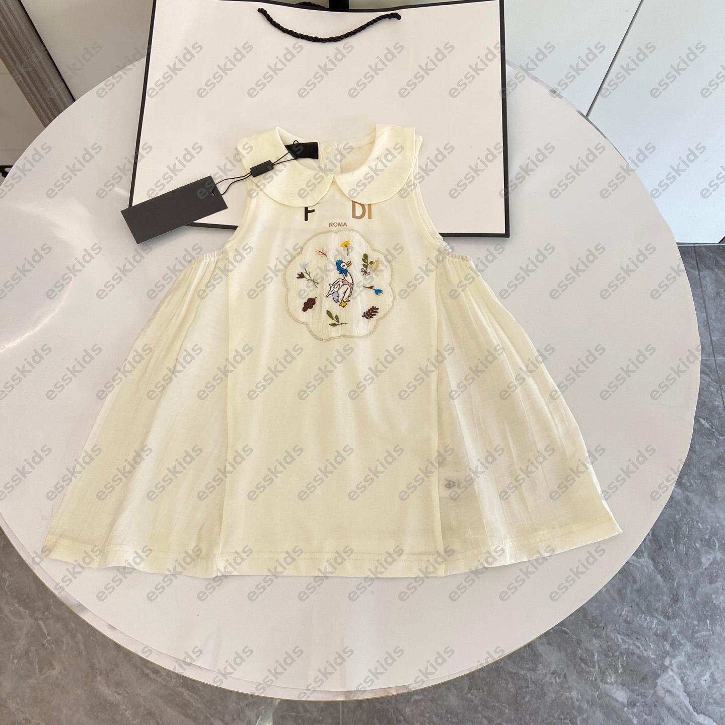 Girl&#039;s Dress Designer Skirts For Kids Luxury Embroidered Vest Dress Baby Girls Dresses One-piece Children Princess Dress Girl Sleeveless Skirt