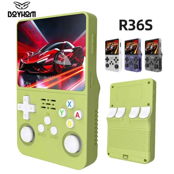 NEW Green R36S Retro Handheld Video Game Console Linux System 3.5 Inch IPS Sn Portable Pocket Video Player 64GB 128G GamesC250212
