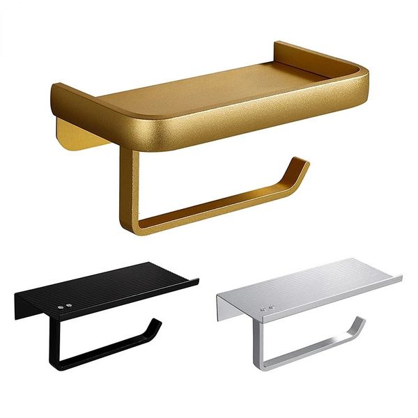 Toilet Paper Holders Gold Toilet Paper Holder Hanger Wall Shelves Bathroom Organizer Storage Washroom Hardware Napkin Rack Wc Accessories Fu