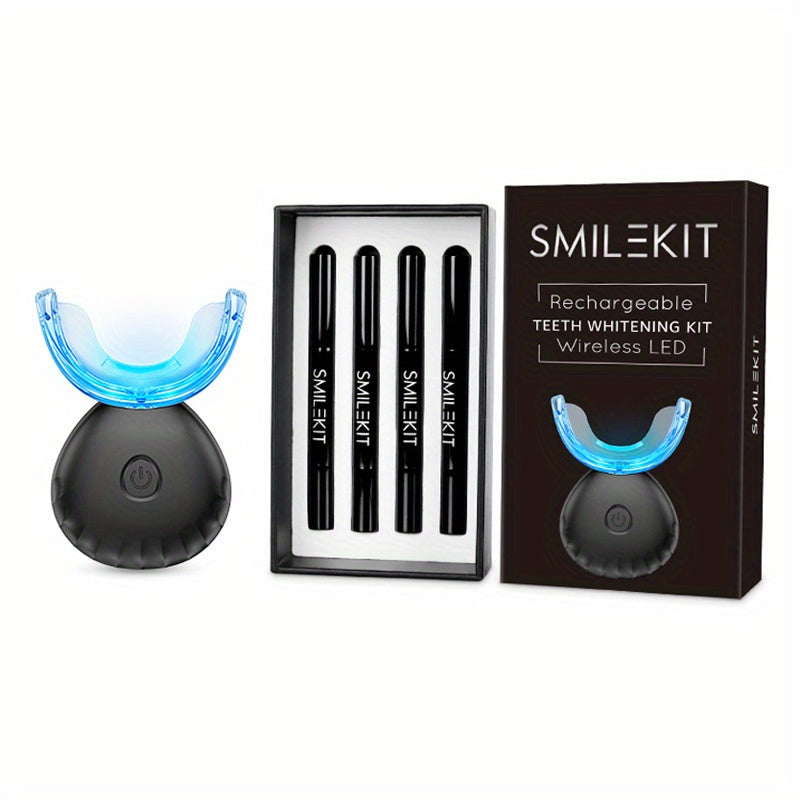 TEMU Teeth Kit, Home Use Wireless Teeth Kit With 16- Blue Lights Accelerator, Natural Stain Removal 4 Teeth Gel Pens Complimentary Color Card