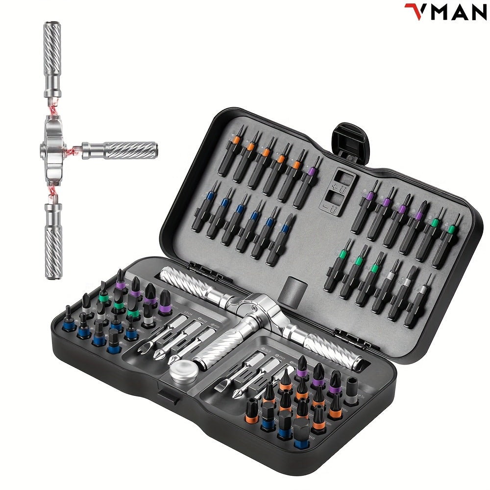 TEMU 66-in-1 Ratchet Screwdriver Set With 62 Magnetic Bits (ph0-tx135) - Professional Electronics Repair Kit, Precision Handle & For Smartphones,