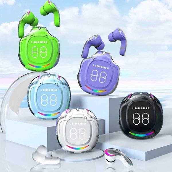 GREATWALL 2024 New Color Wireless 5.3 Earphones LED Digital Display Battery Music Sports Gaming Earphones Y250108