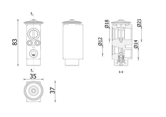 Expansion Valve, air conditioning MAHLE ORIGINAL AVE 206 000P