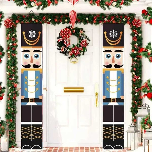 Nutcracker Christmas Decorations Welcome Sign For Porch Front Door Indoor Outdoor Model Nutcracker Banners For WallXJ241029