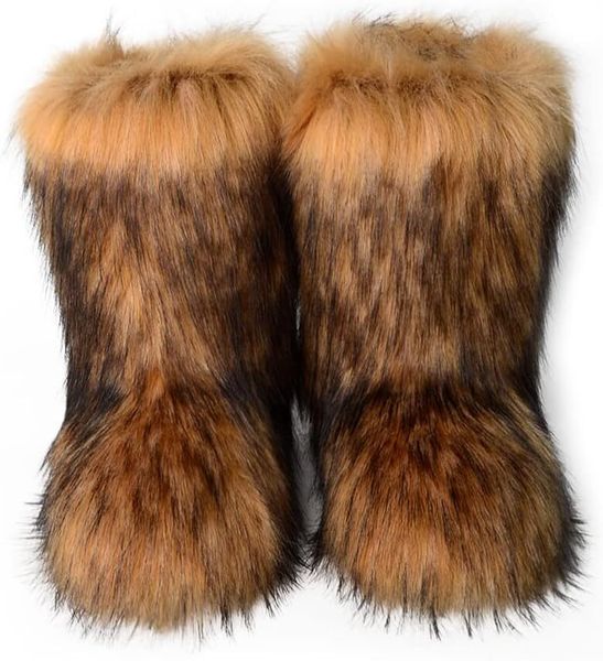 Women&#039;s synthetic leather warm suitable for winter outdoor flat shoes. They are made of suede fur, resembg fox fur and grass snow boots