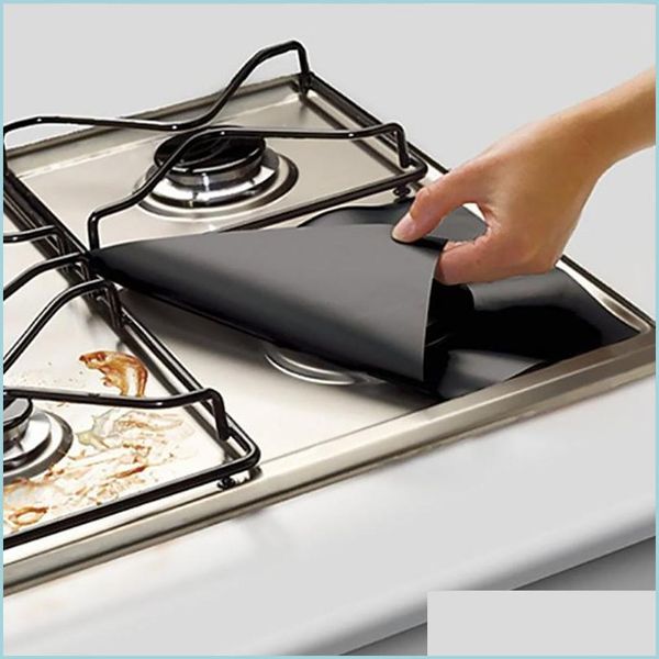 Mats Pads 1-4Pc Stove Protector Er Liner Gas Stovetop Burner Kitchen Accessories Gadgets Tools Drop Delivery 2021 Home Garden Kitche Dhv37