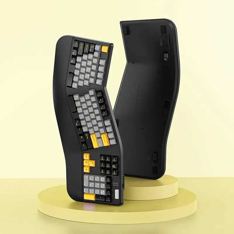 Sanwa Alice Mechanical Keyboard Wireless Tri-mode Gasket Hot-Swap RGB Knob Custom 104key Ergonomic Gaming Office Split Keyboard R250721