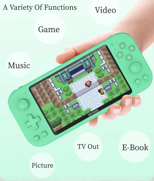 GR3000 handheld game players 5 inch Screen Retro Game Console 8GB No Repeat 2500 Free Games For PS1-MAME-Arcade Video Gaming