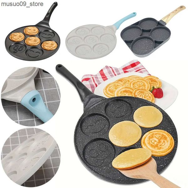Other Cookware 7-4 Cup Pancake Pan Egg Omelet Crepe Frying Pan Non-Stick Griddle Pancake Maker Kids Breakfast Smiling Face Mini Pancakes Mak