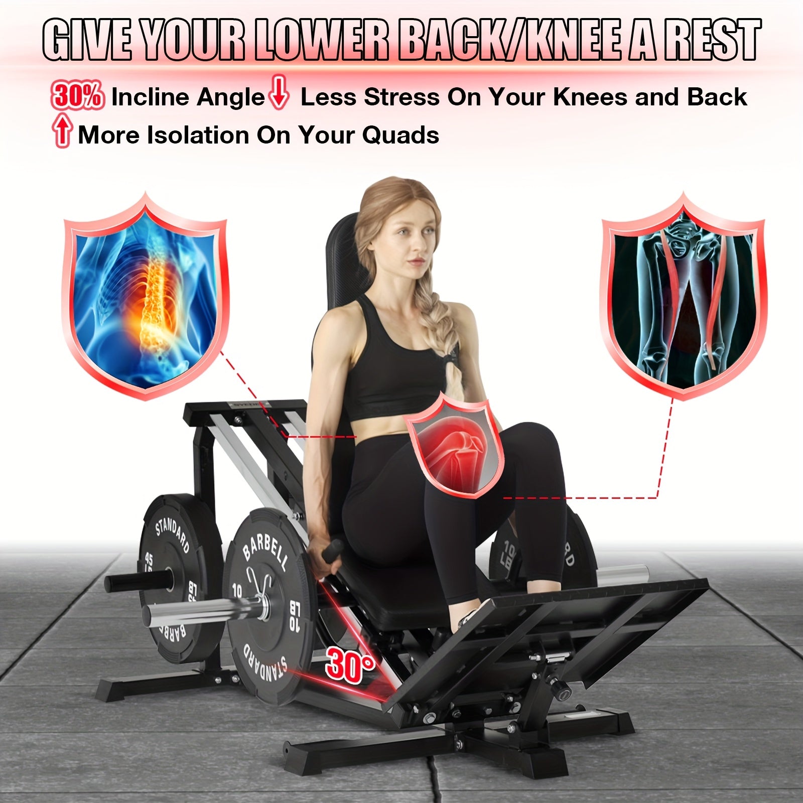 TEMU Compact 900lb Capacity Leg Press & Squat Machine With Leg Sled And Calf For Home Gym Use