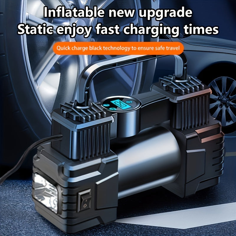 TEMU 1pc Air Compressor Tire Inflator Portable Powerful Air Pump, Used For Car Tires, Car Accessories, Automatic Tire Pump, With Led Digital Pressure