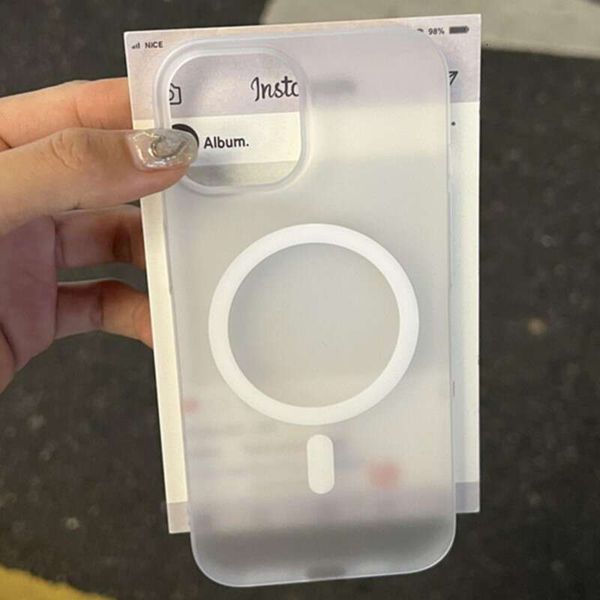 New Magsafe Wireless Charging Magnetic Semi Transparent Designer Phone Case Suitable For Iphone 16 15 14 Plus 13 12 11 Pro Max Matte Hard PC