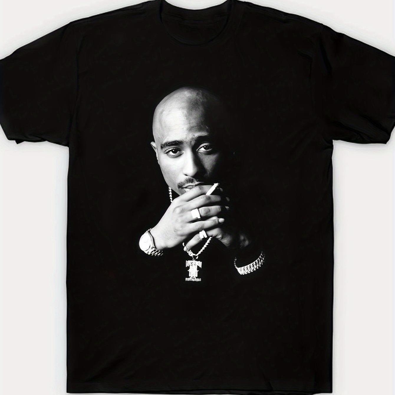 TEMU Men' Cotton Graphic T-shirt, Relaxed Fit With Vibrant , Comfortable & Breathable, Summer Casual Wear, Relaxed | Classic Round Neck | Machine