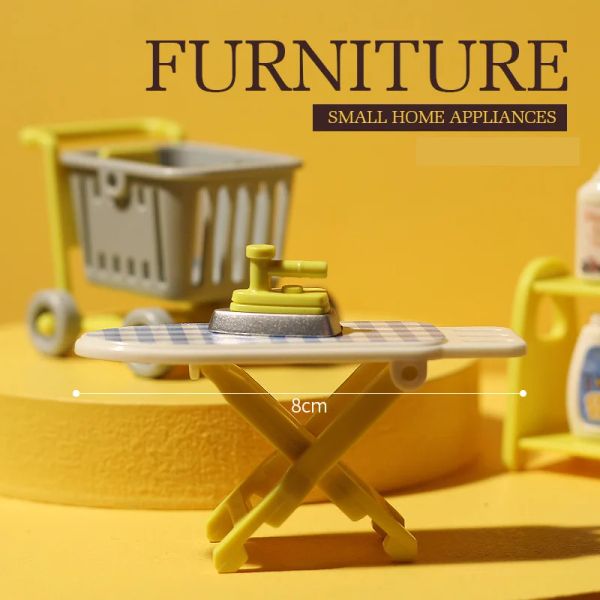Forest Family Washing Machine Miniature Furniture Accessories Bookstore Scene Laundry Toys Pretend Play Mini Model Dollhouse Kid