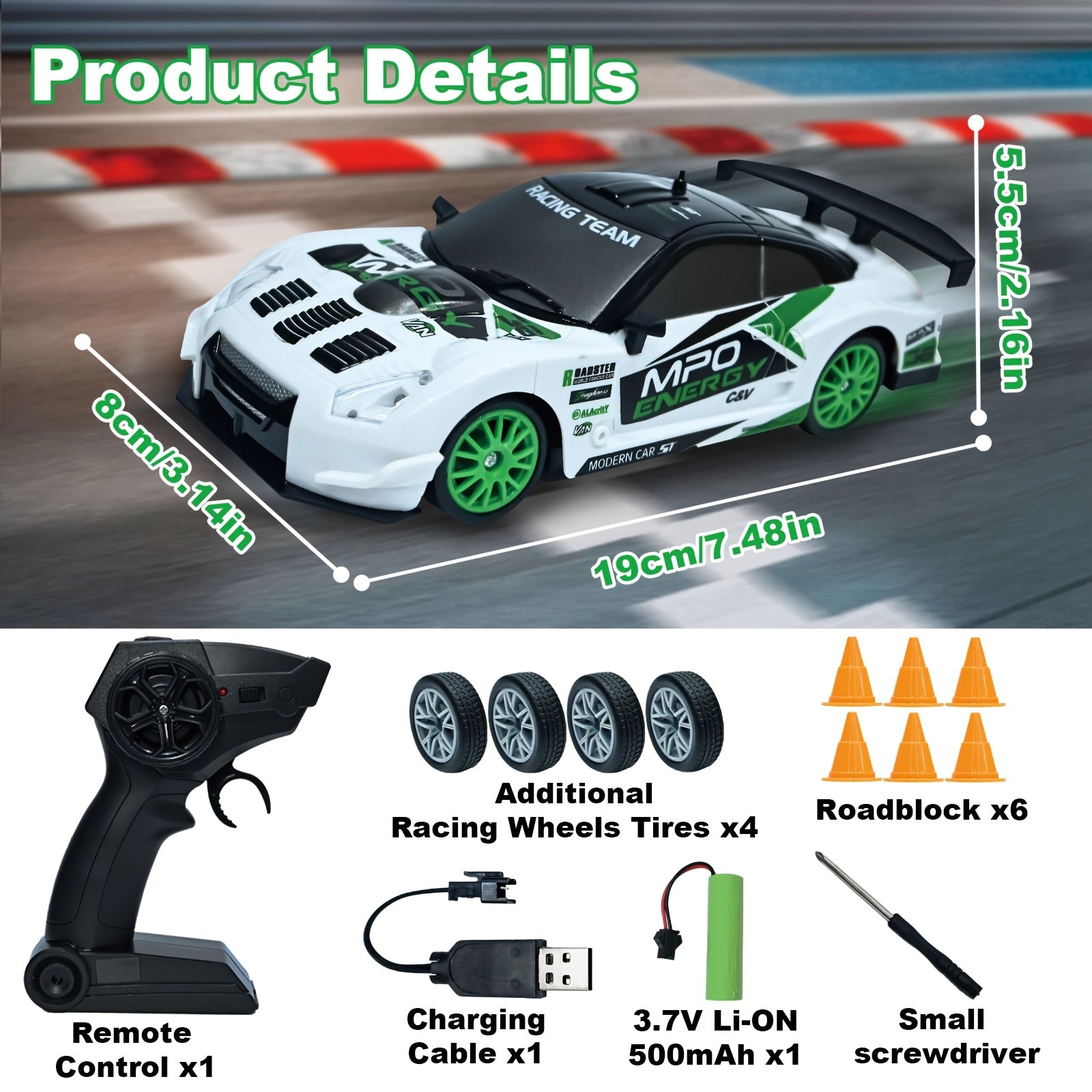 TEMU Rc Drifting 1:24 Scale Drive High- Car, Drifting Tire Racing Sports Toy, Suitable For Adults, Boys, Girls And Children, Birthday, Holiday Gifts,