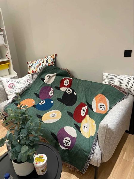 Blankets Billiards Theme Throw Blanket for Home Decor and Outdoor Activities Bed Plaid Blankets Throws Sofa Bedspread the Omori Cover