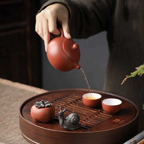 Lucky Purple Clay Orange Tea Pet Persian Snail Tea Art Accessories Chinese Handicrafts Kung Fu Tea Home Decoration Tea Accessories W240815