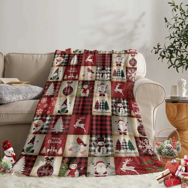 Christmas Soft Throw Blanket Soft Lightweight Flannel Fleece Blanket for Bed Sofa Couch Camping TravelXJ241210