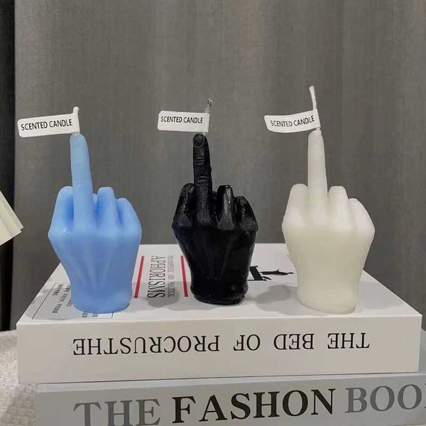 Middle finger shaped scented candles interesting and quirky small gifts soy wax home decoration birthday gifts Halloween candles X241004