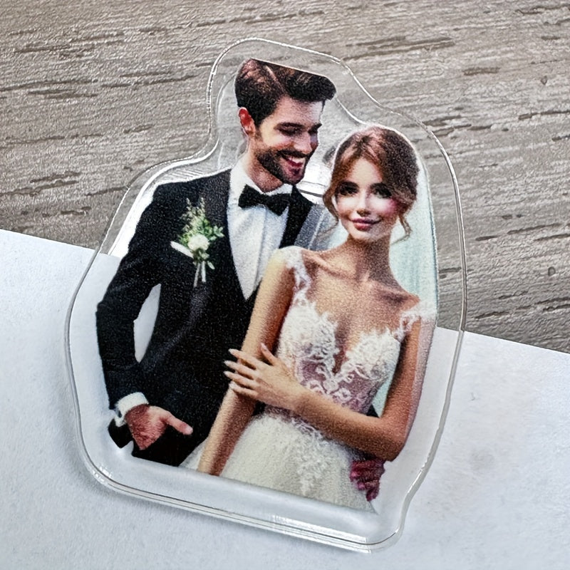 TEMU Custom Photo Acrylic Clips: Personalized Note Holders - Family, , Lovers, And Pets - Diy Seals - Multi- Use - Acrylic - No Power Required