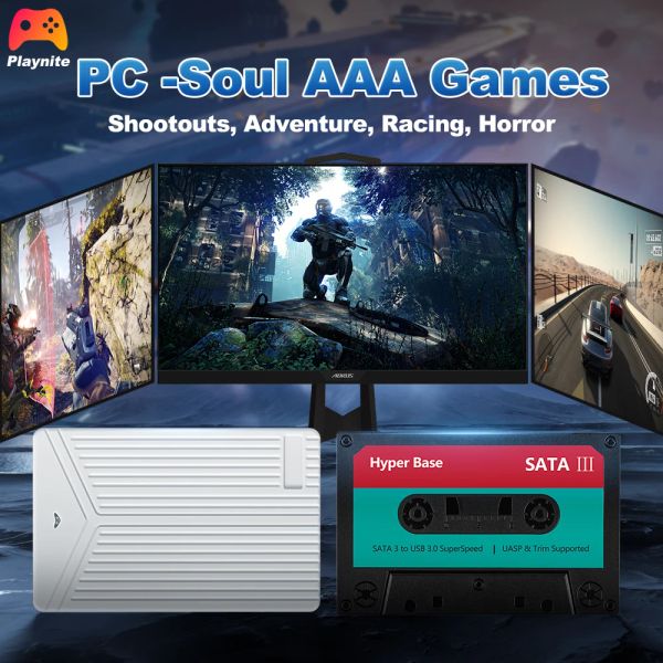 AAA Games HDD Playnite System External Gaming Hard Drive For PS4-PS3-PS2-Saturn-WiiU-MAME-Gamecube PC Games 2T 5T For Laptop-PC