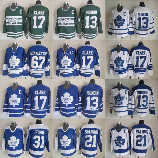 Throwback Maple Leafs Hockey 17 Wendel Clark Jersey 13 Mats Sundin 29 Mike Palmateer 21 Borje Salming 31 Grant Fuhr 67 Stanleycup 29 Felix P