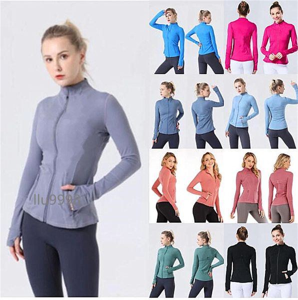 2024 Yoga Women&#039;s Define Workout Sport Coat Fiess Jacket Sports Quick Dry Activewear Top Solid Zip Up Sweatshirt Sportwear Hot Sell
