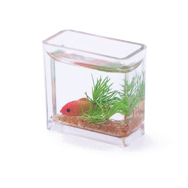 Modèle miniature d'aquarium de poisson rouge simulé pour maison de poupée