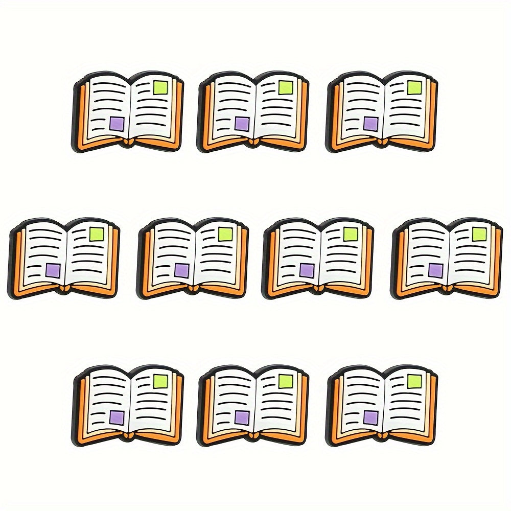 TEMU 10pcs Book-themed Pvc Beads For And Keychain Crafting, No Pen Included