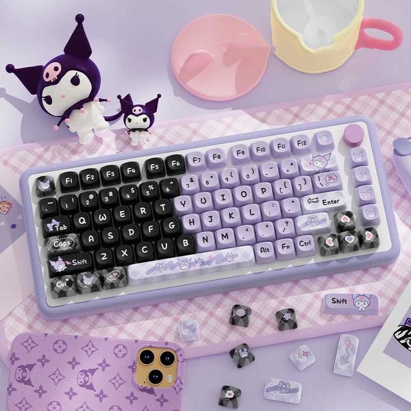 120 Key Cinnamoroll PBT Keycap Kuromi Five-sided sublimation Keycap For Gaming Mechanical Keyboard Keycap MA Switch For GamerCL240709