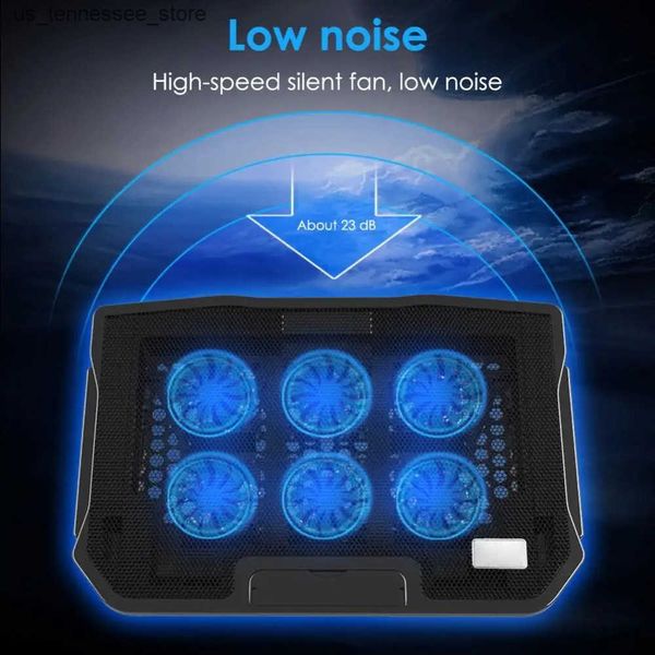 Laptop Cooling Pads 14-15.6Inch Laptop Cooler Six Fan Led Screen 2 USB Ports Six Cooling Fans Laptop Cooler Pad Notebook Stand J241125