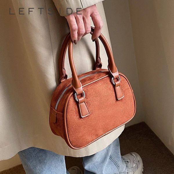 LEFTSIDE n Fashion Retro Women Small Pillow Handbags and Purses 2023 Winter Leather Underarm Bags Shoulder Bolsas 240914