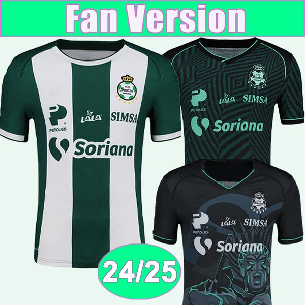 24 25 Santos Laguna Mens Soccer Jersyes FAGUNDEZ GOVEA SANTAMARIA MARISCAL CHOCO LOZANO S. MUNOZ Home Away 3rd Football Shirts
