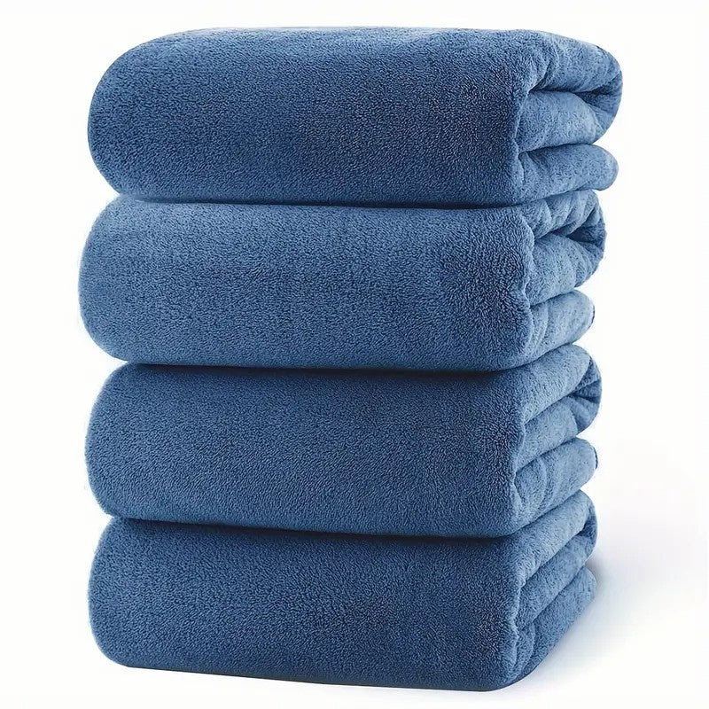 TEMU 4pcs Large Bath Towel Set, Ultra Soft Terry Absorbent Towel, Quick Dry, Lightweight, Absorbent, , Outdoor Camping Towel, Beach Towel, Good For