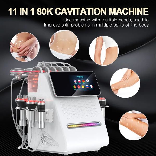 Professional Body Aesthetics 80k Cavitation Body Slimming Fat Removal 2025 11 in 1 Non-invasive Weight Loss Radiofrequency EMS Lipolaser Mac