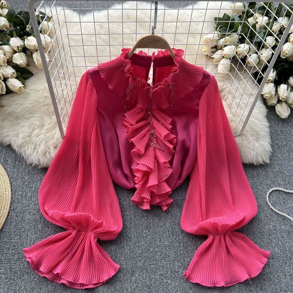 Best Saller Retro Female Short-sleeved Casual Slim Streetwear Print Tshirt Collar Blouse Plaid Women&#039;s T Shirt Clothes Street Activity