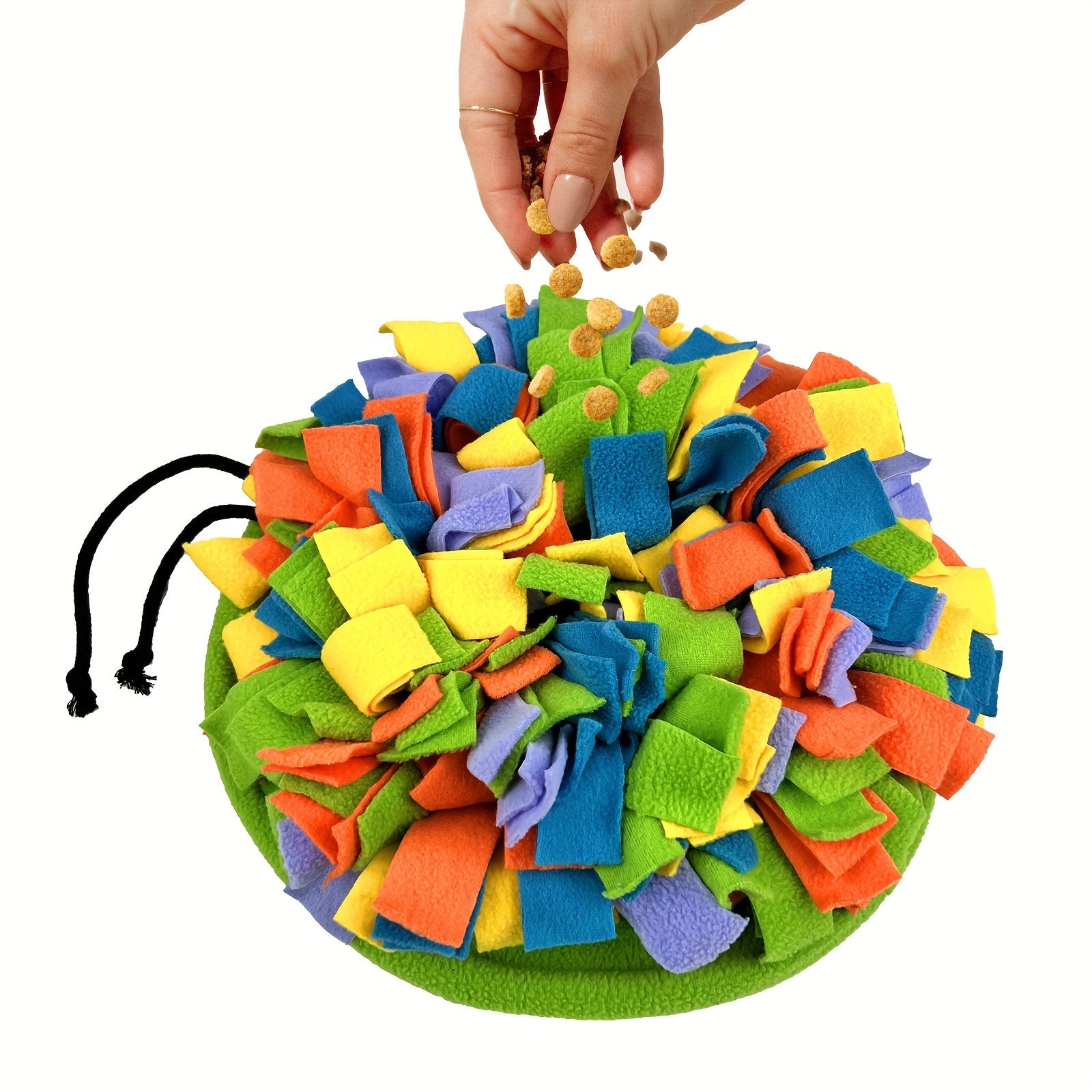 TEMU - Interactive Slow Feeder & Scent Training Bowl, Polyester Material With Drawstring For , Puzzle Toy For Foraging Skills And Mental Stimulation,