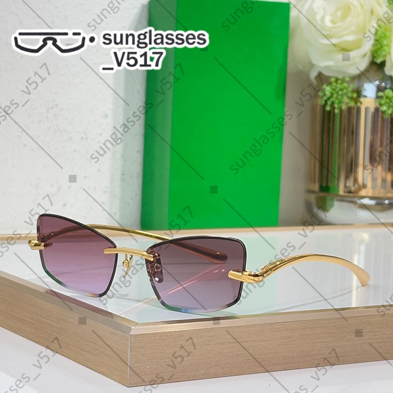 designer sunglasses women frameless sunglasses European and American fashion understated luxury all match goggles Suitable for all kinds of wear gla