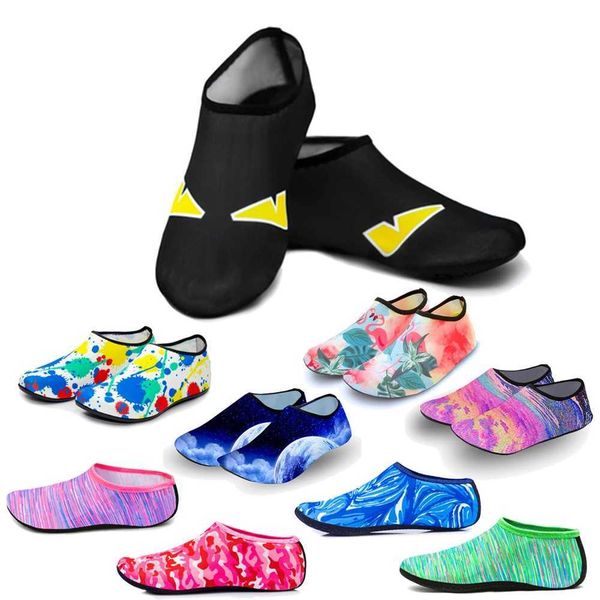 Mens warm childrens water sports beach swimming socks thin Mti printing anti slip fitness yoga dance swimming surfing diving underwater shoe