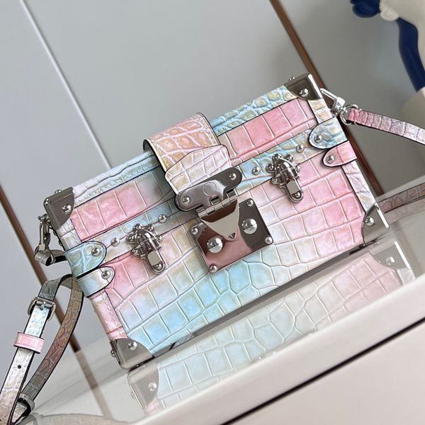 Small Hard Box Bag Designer Bag Trunk Tote Bag Luxury Shoulder Bag Lady Crossbody Bag Petite Cosmetic Case Top Mirror Quality Purse Genuine