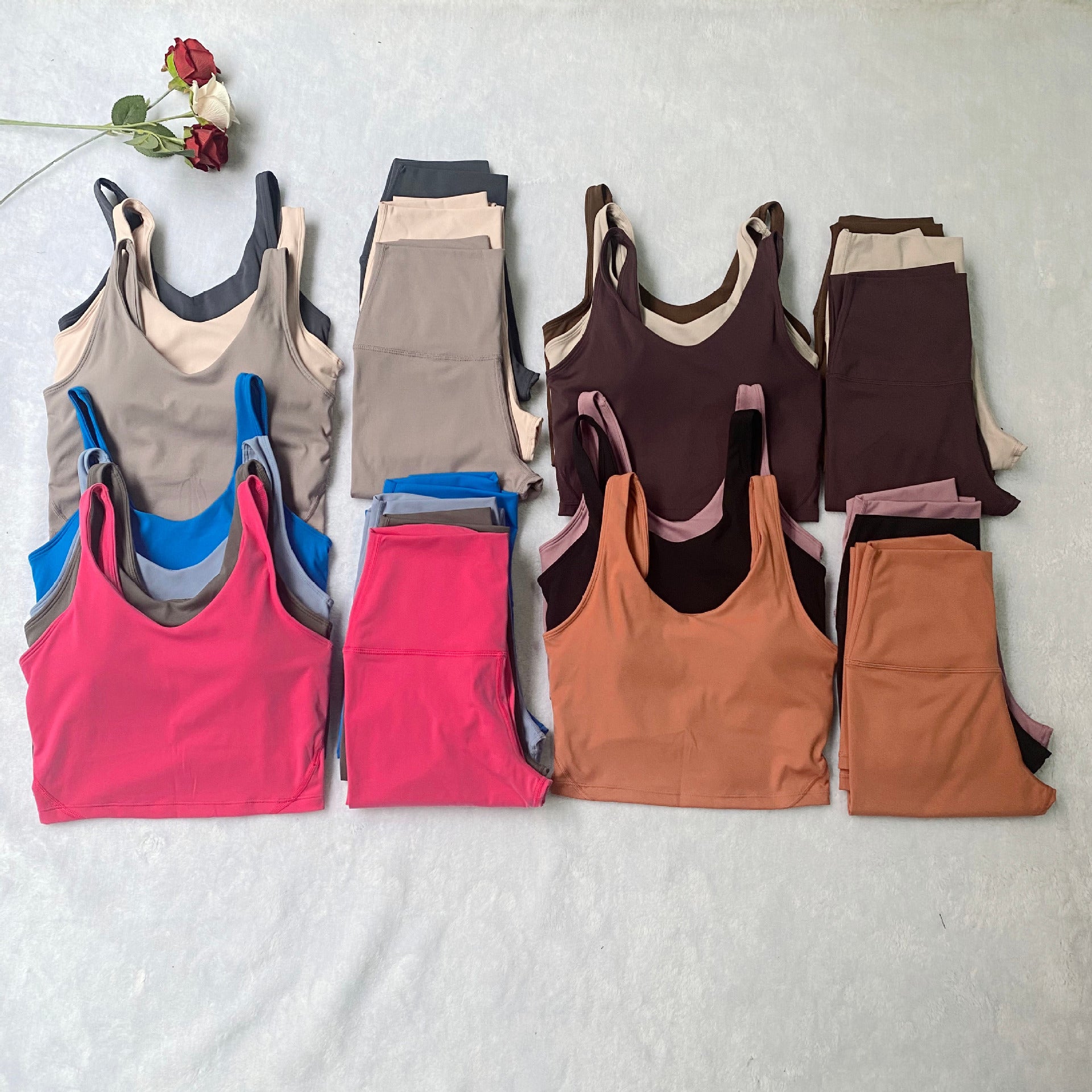 Yoga Sets Designer Women&#039;s Fitness U-back Sports Bra High Waist Gym Leggings Sports Suit Workout Tank Top Pant Yoga Outfits