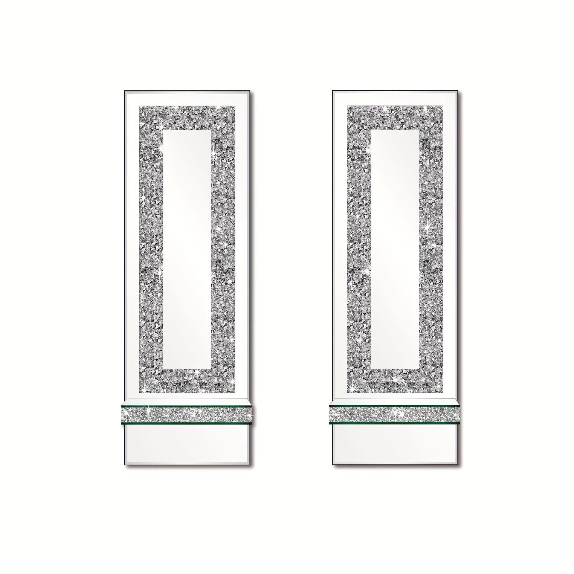 TEMU Crystal Broken Diamond Wall Candlestick, 2pcs Broken Diamond Wall Bracket, Wall Decoration For Living Room, Bedroom, And Dining Room