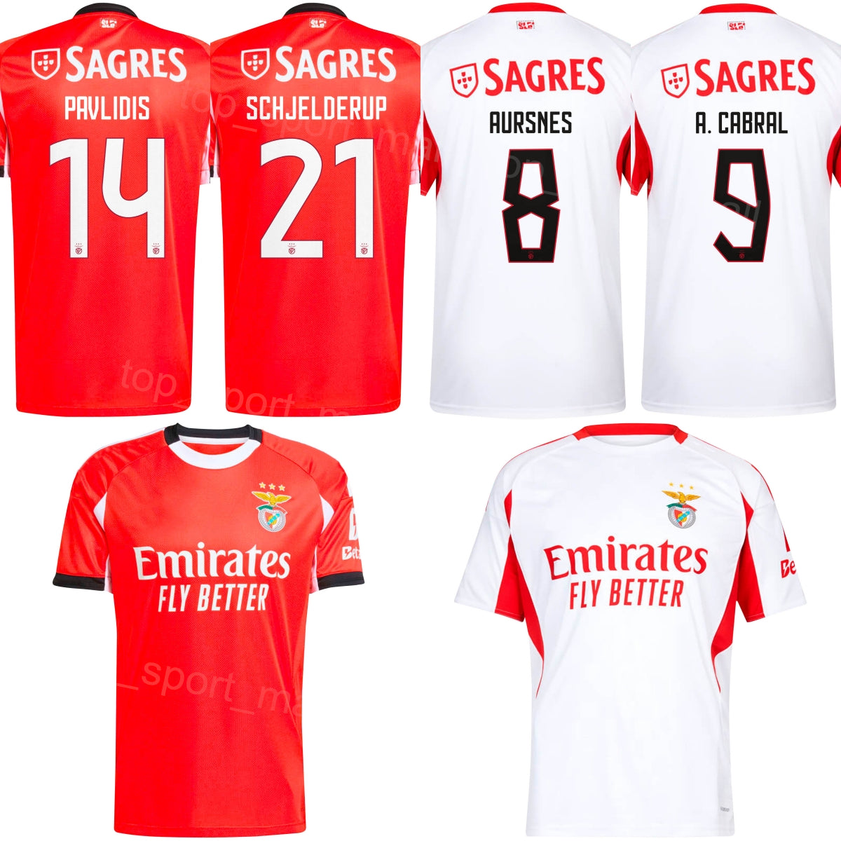 Club 2025-26 Men Benficas Soccer Jersey 14 PAVLIDIS 8 AURSNES 21 SCHJELDERUP 9 IVANOVIC 25 PRESTIANNI 24 SOARES 18 BARREIRO DEDIC OTAMENDI RIOS Foot