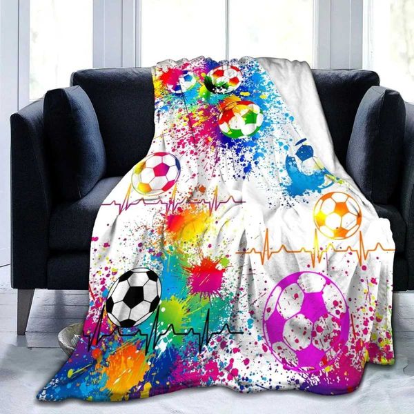 Soccer Blanket Super Soft Flannel Blankets and Throws Outdoor Football for Bedding Boys Girls Adults GiftsXJ241210