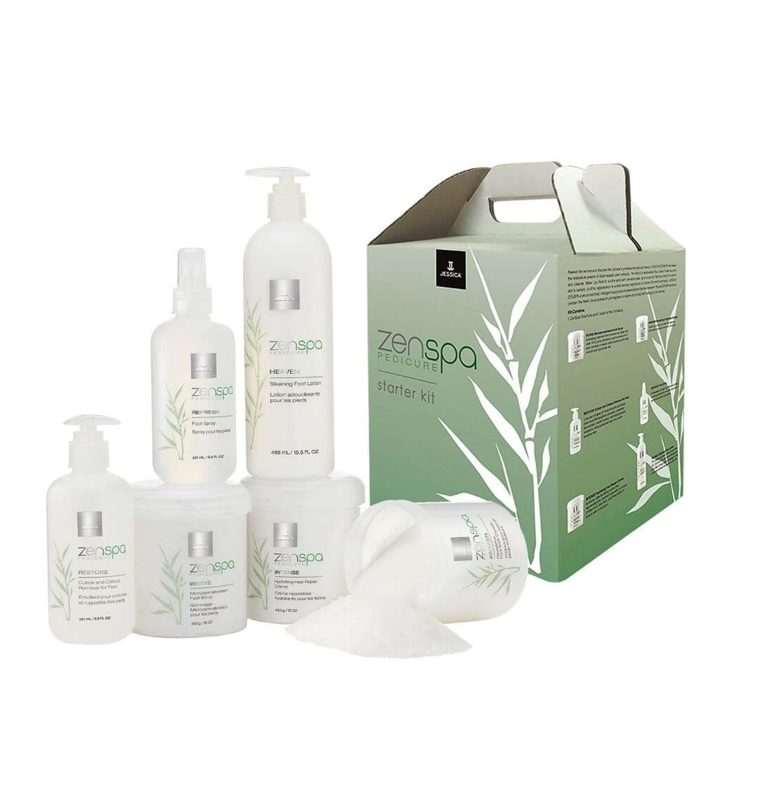 Starter Kit Set Jessica:ZenSpa Revive Volcanic Pumice Exfoliating Foot Scrub 435 g + Aloe Vera Cuticle Gel 251 ml + Vitamin E Moisturizing Foot Cream