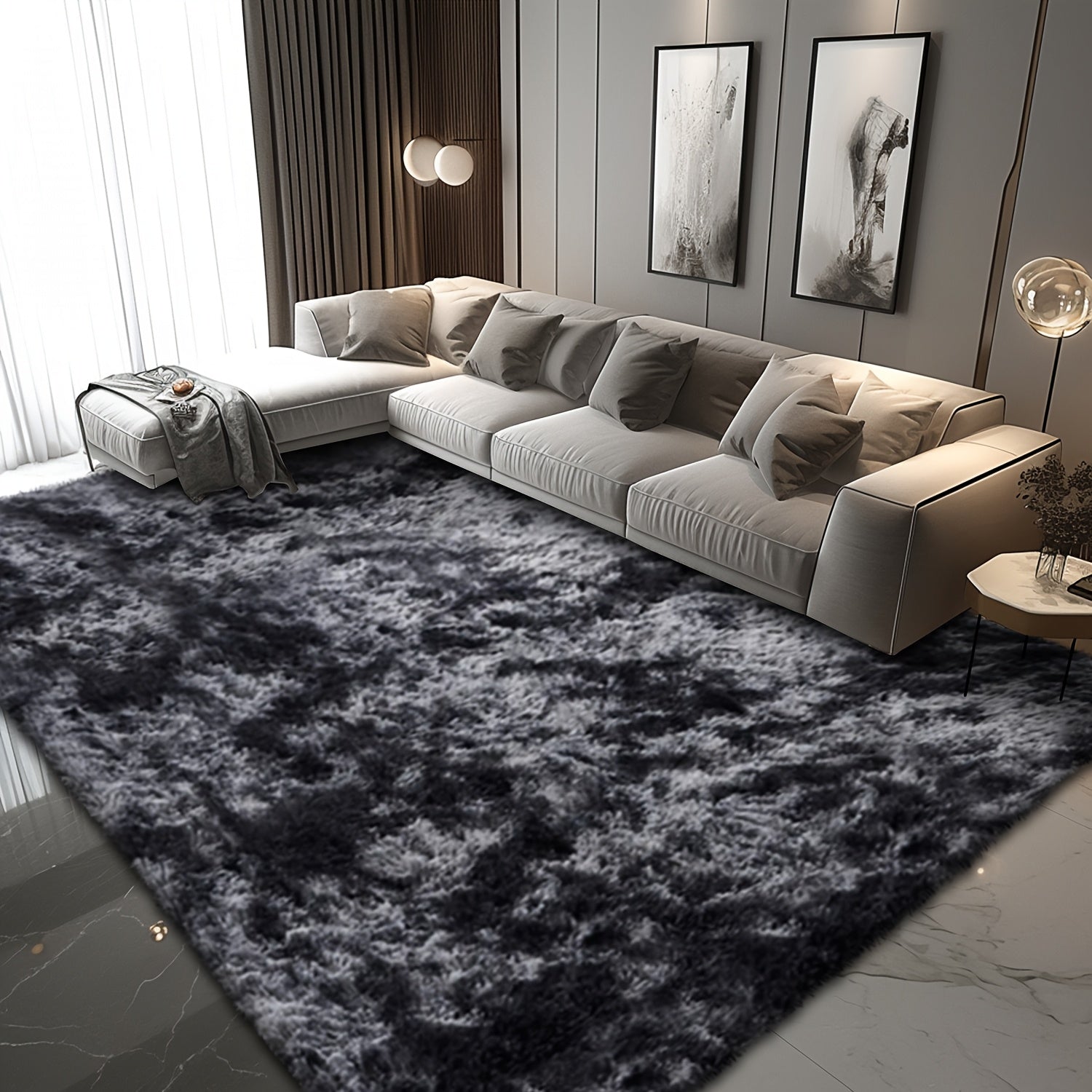 TEMU Super Soft Shaggy Area Mat For Living Room, Ultra-plush Cozy Bedroom Mat, Thick And Fluffy Mat Floor Mat For Home Decor. Living Room Mat For