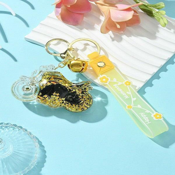 Motorbike Quicksand Acrylic Keychain