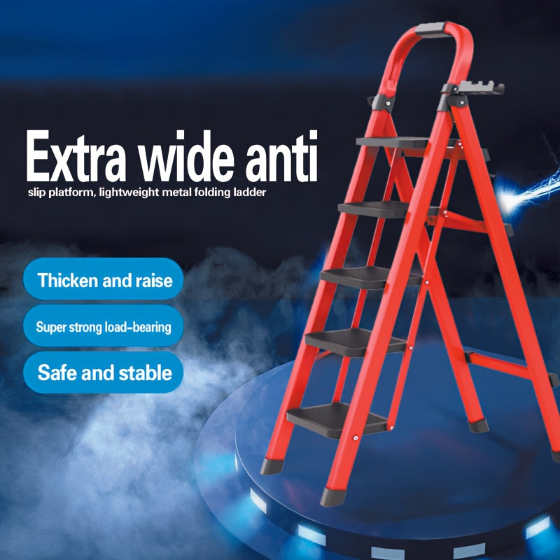 TEMU 3-4- Portable Ladder|sturdy, Lightweight, With A Load Capacity Of 450 , Easy To Fold And Store|suitable Home, Rv, Office, And Outdoor Use,